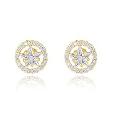 Importado Cool-House-UK Jewelry Nuevo Hueco de Diamantes de Cinco Puntas Pendientes de explosión de la Estrella de la Rueda Stud Pendientes de la Manera