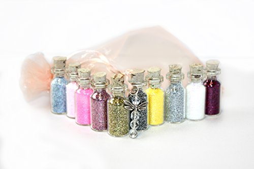10 mini bottles of glitter fairy dust Assorted colours