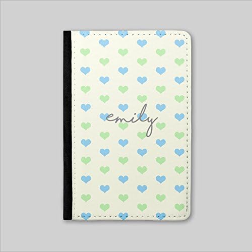 Personalised Passport Holder - Vintage Polka Heart - Cute Passport Cover - Travel Wallet - PC011