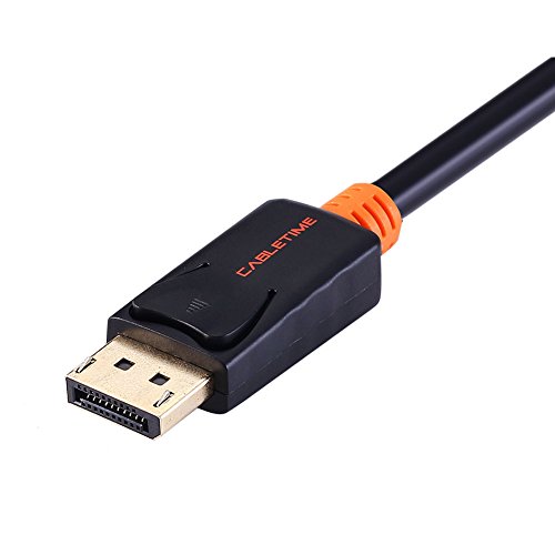 cabletime DisplayPort zu DVI Kabel, DP Männlich auf DVI männlich, digital Video Signal, vergoldet, unterstützt 1080p/Full HD, kompatibel für HDTV, Monitor, Beamer, Signalübertragung (2 m), schwarz - 4