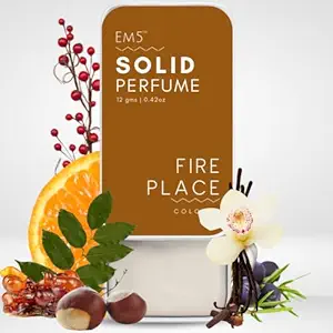 EM5? FirePlace | Solid Perfume for Men & Women | Alcohol Free | Strong and lasting fragrance | With the Goodness of Beeswax + Shea Butter | Pocket Size | Gift for Him/Her (FirePlace)