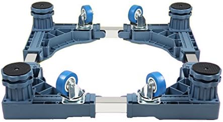 Qiangzi Adjustable Base Stand Cookers Freezers Washing Machine Universal Movable Appliance Roller Trolley Squared 500KG Load 4 Wheels 4 Feet for Bathroom Kitchen