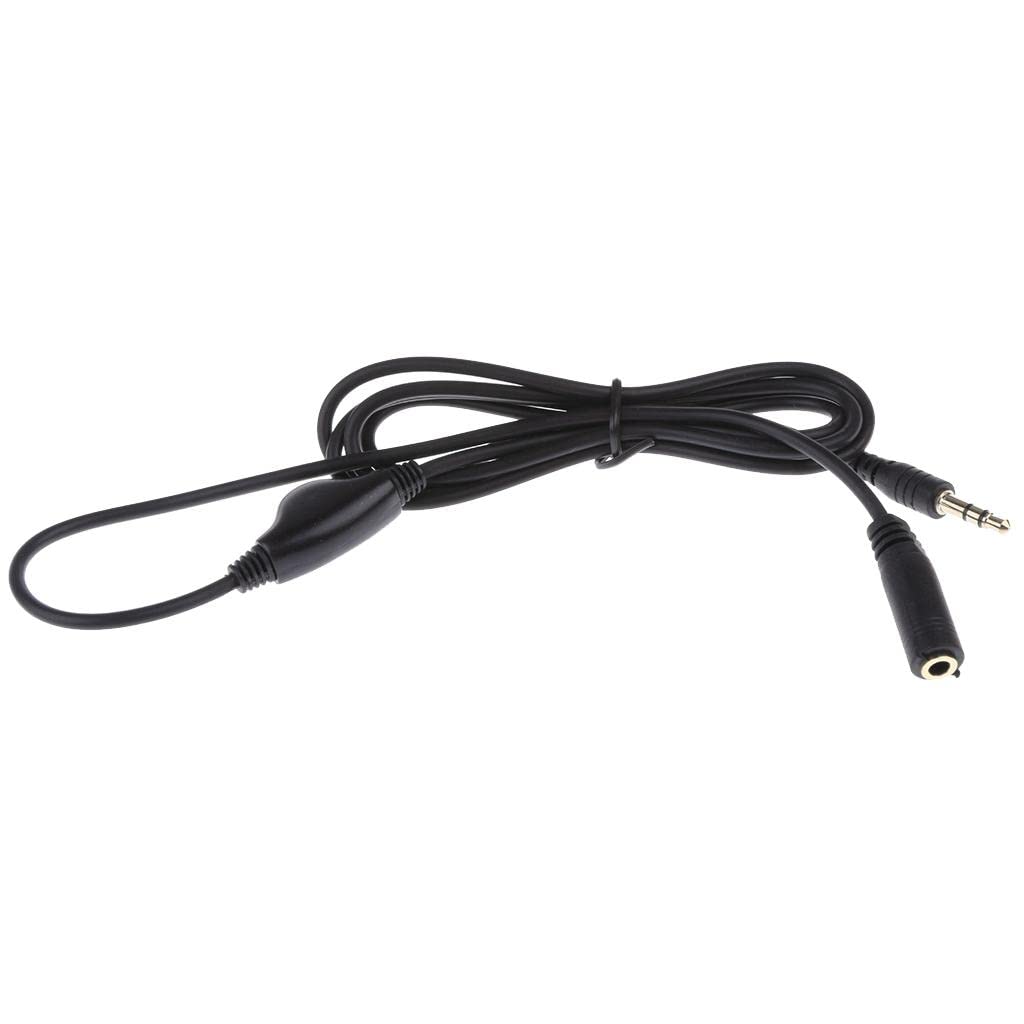 CALANDIS 1M/3Ft 3.5Mm M/F Stereo Headphone Audio Extension Cable W/Volume Control(Black)