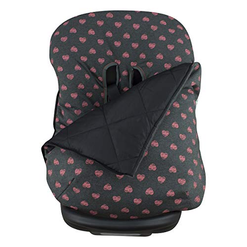 JANABEBE Universal Winterfußsack für Babyschale (FLUOR HEART)