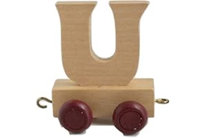 FUN WORLD TOYS Holz namenszug | Buchstabenzug holzzug | Holz buchstabenzug namenszug für den Namen der Kinder (Buchstabenzug U)