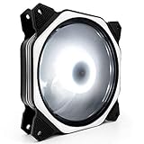 Ventilateur RGB 12cm Ventilateur de châssis Ordinateur de Bureau Silencieux Changeur de Couleur Ventilateur de Refroidissement Silencieux Refroidisseur CPU pour Ordinateur (Blanc) FRjasnyfall
