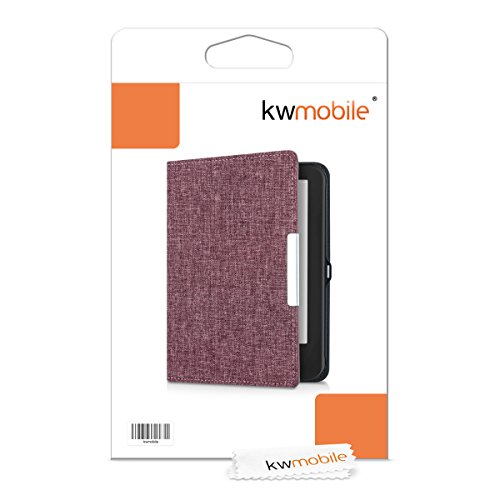kwmobile Hülle für Tolino Shine 2 HD – Flipcover Case eReader Schutzhülle – Bookstyle Klapphülle Stoff Design Pink - 7