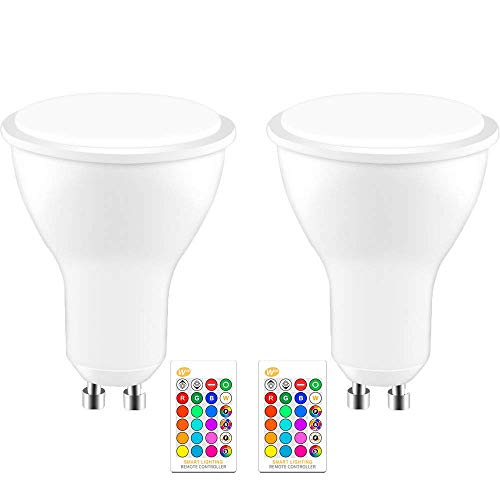 FORNORM 8W RGB Bombilla LED Blanco Luz de estado de ánimo, Coolwhite Light, 2 unidades, GU10 8.00watts 3.00volts