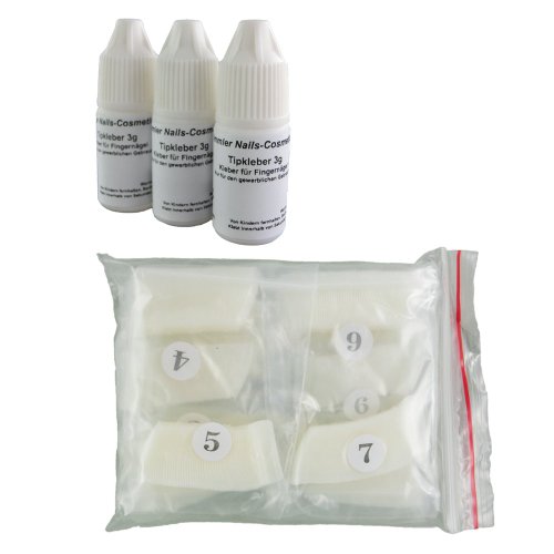 500 Profi Tips natural + 3 Tipkleber a 3g
