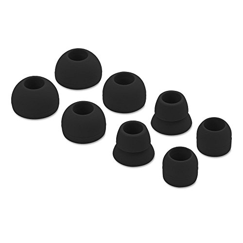 16 Pieces Replacement Earpads Eartips Earbuds Eargels for Powerbeats 1, Powerbeats 2, Powerbeats 3, Beats Wireless Stereo Earphones by Dr. Dre, 4 Pairs Black & 4 Pairs White (Black & White)