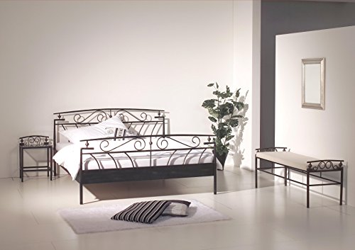 Modular Florenz 140 x 200 cm Bett, Metall, schwarz, 140/200