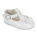 Baby Girls Baypods First Pram Shoes – Satin Bow Design White Patent UK 3 (EU 19, 12-18 Months)