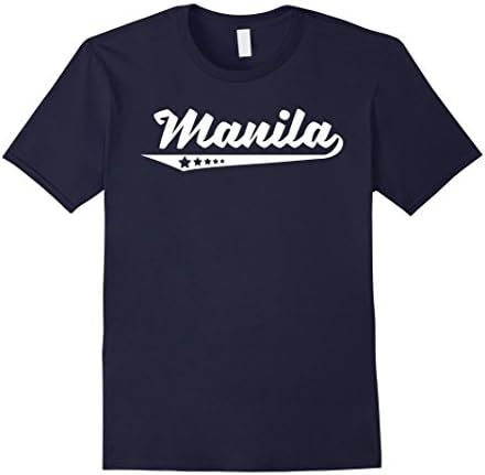 Men's Vintage Manila Philippines Stars Logo Retro T-Shirt 2XL Navy