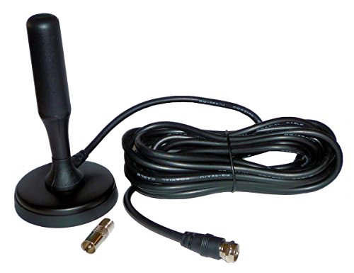 121AV, Antenna TV digitale portatile ad alto guadagno, per sintonizzatore TV USB / TV DVB-T / radio DAB, adatta per camper, roulotte, barche, tettuccio auto, con base magnetica