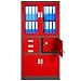 Produktbild Jan Nowak by Domator24 Aktenschrank C018S Büroschrank Metallschrank Tresor Safe Geheimfach Flügeltüren Schubladen Pulverbeschichtung Stahlblech 185 cm x 90 cm x 40 cm (H x B x T) (anthrazit/rot)