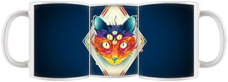 Psychedelic Cat Custom Coffee Mug Tea Cup Office Product