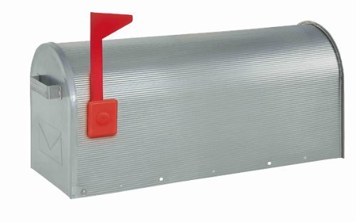 Preisvergleich Produktbild Rottner Briefkasten Mailbox ALU in Silber US Standardgröße, Postkasten