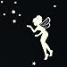 Fluorescent fairy / elf and 130 glow in the dark stars - wall decal for a starry sky