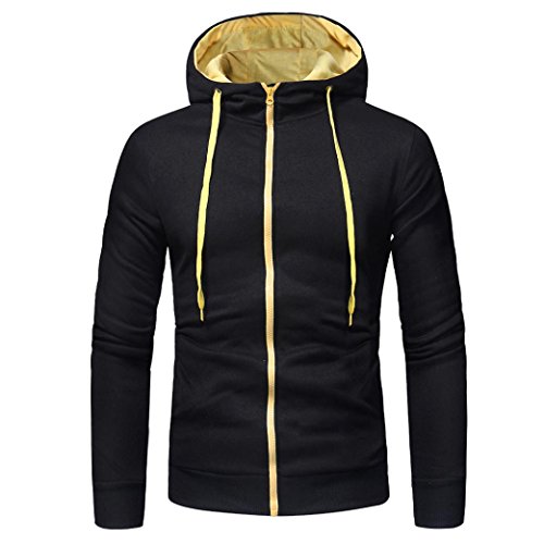 Preisvergleich Produktbild Herren kapuzenpullover,Honestyi Herren Langarm Hoodies Sweatshirt Tops Jacke Mantel Abnutzung kapuzenpullover (XL, Schwarz 2)