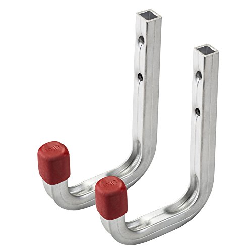2 Stück OrgaTech Universalhaken Montagehaken Allzweckhaken aus Stahl verzinkt / 80 x 120 mm / Tragkraft 80 kg / Werkzeughaken für Keller, Garagen uvm.