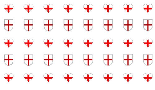 England ST George Nail Decals Art
