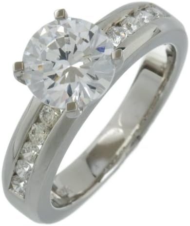 Silver Cz Engagement Ring with Cz shoulders