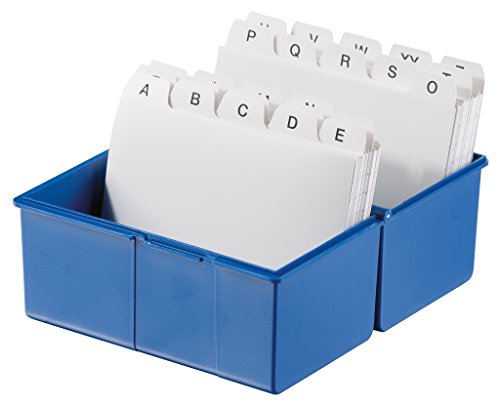 HAN - Tarjetero DIN A8 para100 tarjetas  color azul con clasificador A-Z