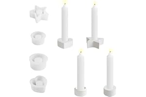 HIQE-FL Halloween Gießform Kerzenhalter,2Pcs Harz Epoxid Stabkerzenhalter Silikonform,Kerzenform zylindrischer Kerzenhalter aus Silikon,Silikonform Kerzenhalter (A)