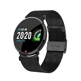 Bluetooth-Foto-Armband gebogener Bildschirm-Schritt Wasserdichte Anruferinnerungs-intelligente Armband-Uhr (Color : A)