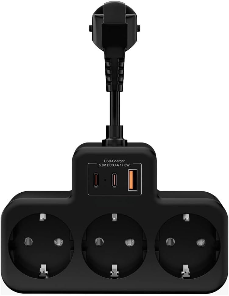 Yüksek Voltaj Korumalı 3'lü Priz + USB