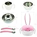 Berz 6 In 1 Environmental Lovely Clever and Innovative Bunny Baby Bowl Containing 1 Spoon, 1 Fork, 2 Bowls (A Smaller One And A Larger One), A Cup And A Silicone Lid For Chlidren ,Great For Travelling, Days Outs and Picnics etc (Pink)