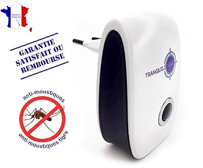 TRANQUILISAFE ® - Répulsif ultrason anti moustiques et moustiques tigres - PROTECTION ECOLOGIQUE ET NATURELLE - Satisfaction garantie - Repousse moustiques électronique : sans odeur et silencieux - Solution efficace et économique - NOUVELLE VERSION.