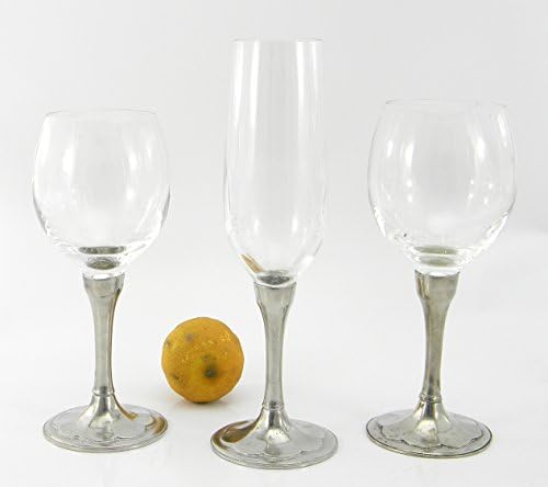 Goblet glass in pewter and glass
