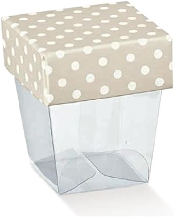 Party Favour Favours Box Polka Dot Taupe Made in Italy