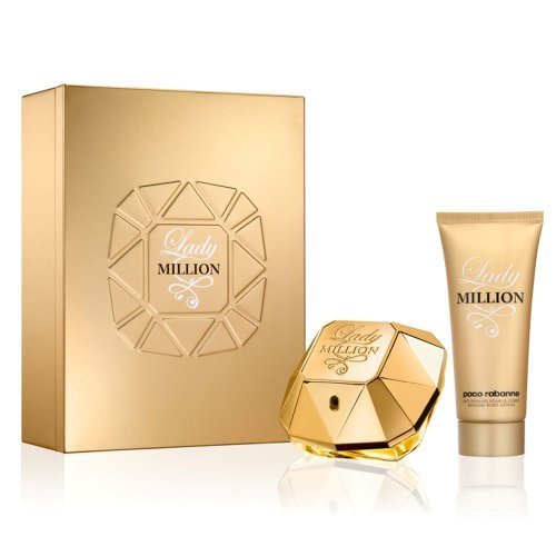 Preisvergleich Produktbild Paco Rabanne LADY MILLION Gift Set : 50ml EDP Spray, 100ml Body Lotion