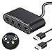 Price comparison product image Le Touch NGC Controller Adapter for Gamecube, Super Smash Bros Wii U GC Controller USB Adapter 3 in 1 for Switch PC with 4 Port Plug, No Driver Converter, Black