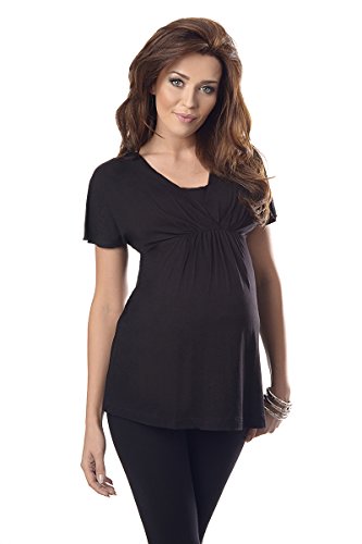 Comfortable 2in1 Maternity and Nursing Top Tunic Size 8 10 12 14 16 18 Variety of Colours 7042 (UK 10, Black)