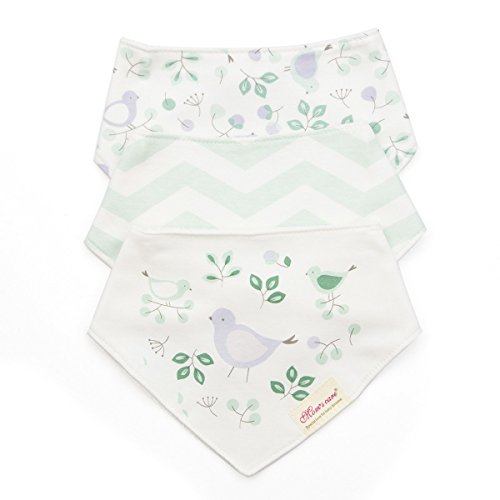 CuteOn Baby Drool Lätzchen, Unisex 3er-Pack Absorbierender Baumwolle, Dreieck Bib mit Druckknöpfen for Boys & Girls – Asorted - 3