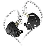 KZ ZSN Pro X 1BA 1DD in Ear Earphone, KZ Earbuds in Ear Monitor Headphone with Detachable 0.75mm 2 pin Cable (Black, no Mic)