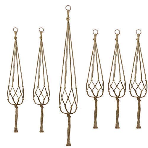 Saiyu Plant Hanger 6 Pack Flower Pot Plant Holder Para Decoraciones Exteriores De Interior Kaki De Yute 4 Patas 1 Piezas De 120 Cm 2 Piezas De -