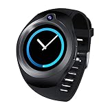SHshou-L Smart Watch, Fitness Tracker Runder Bildschirm Foto Video Video Chat Bluetooth Armband Ältere Kinder Männer Und Frauen Für Android,Black