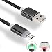 Produktbild iMusi Micro USB Kabel für Android Smartphone mit LED High Speed [Syncwire & Ladekabel] - Lebenslange Garantieserie - für Samsung Galaxy, HTC, Huawei, Sony, Nexus, Nokia, Kindle und Mehr Schwarz