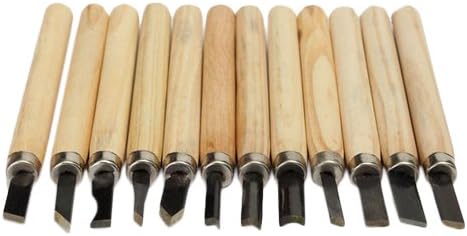 12pcs High Quality Sustainable Wood Handle Carving Chisel Tool Set