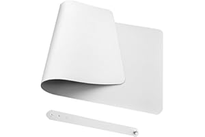 MORAIN Morian Desk Pad Mouse Mat Large Mouse Pad PU Leather Desk Blotter Writing Pad, White, 450 * 900mm