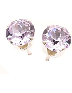 pewterhooter 925 Sterling Silber Ohrstecker Ohrringe handgefertigt mit funkelnden Violet Kristalls aus SWAROVSKI®.