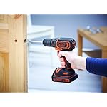 Black+Decker Akku-Bohrschrauber (18V, inkl. Li-Ion Schiebe-Akku, 1 Doppelbit, 400 mA Ladegerät im Koffer, LED…