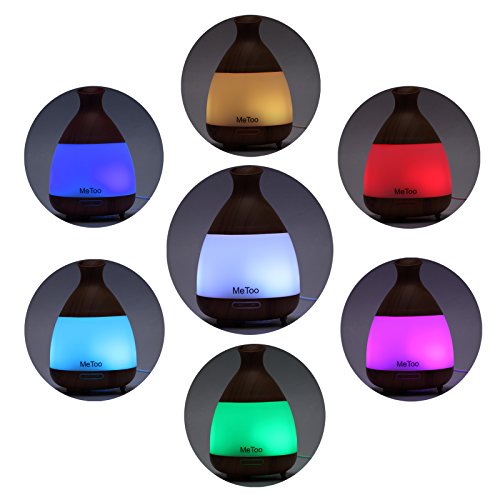 Me Too Aromatherapy Diffuser 120ml Ultraschall-Luftbefeuchter Cool Nebel ätherisches Öl Diffusor mit farbigem LED-Licht für Haus, Baby-Raum, SPA-Wood Grain - 2