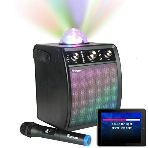 Máquina de karaoke Bluetooth y altavoz portátil con micrófono inalámbrico y luz de fiesta disco