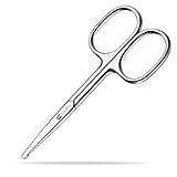 Chooling Facial Hair Scissors (Made of Forged & Polished Stainless Steel) - Safety Hair Scissors for Eyebrows, Eyelashes, Nose hair, Ear hair, moustache and beard