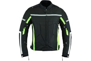 JACKET4U Chaqueta de moto para hombre con blindaje de alta visibilidad con protectores Cordura impermeable CJ-9484